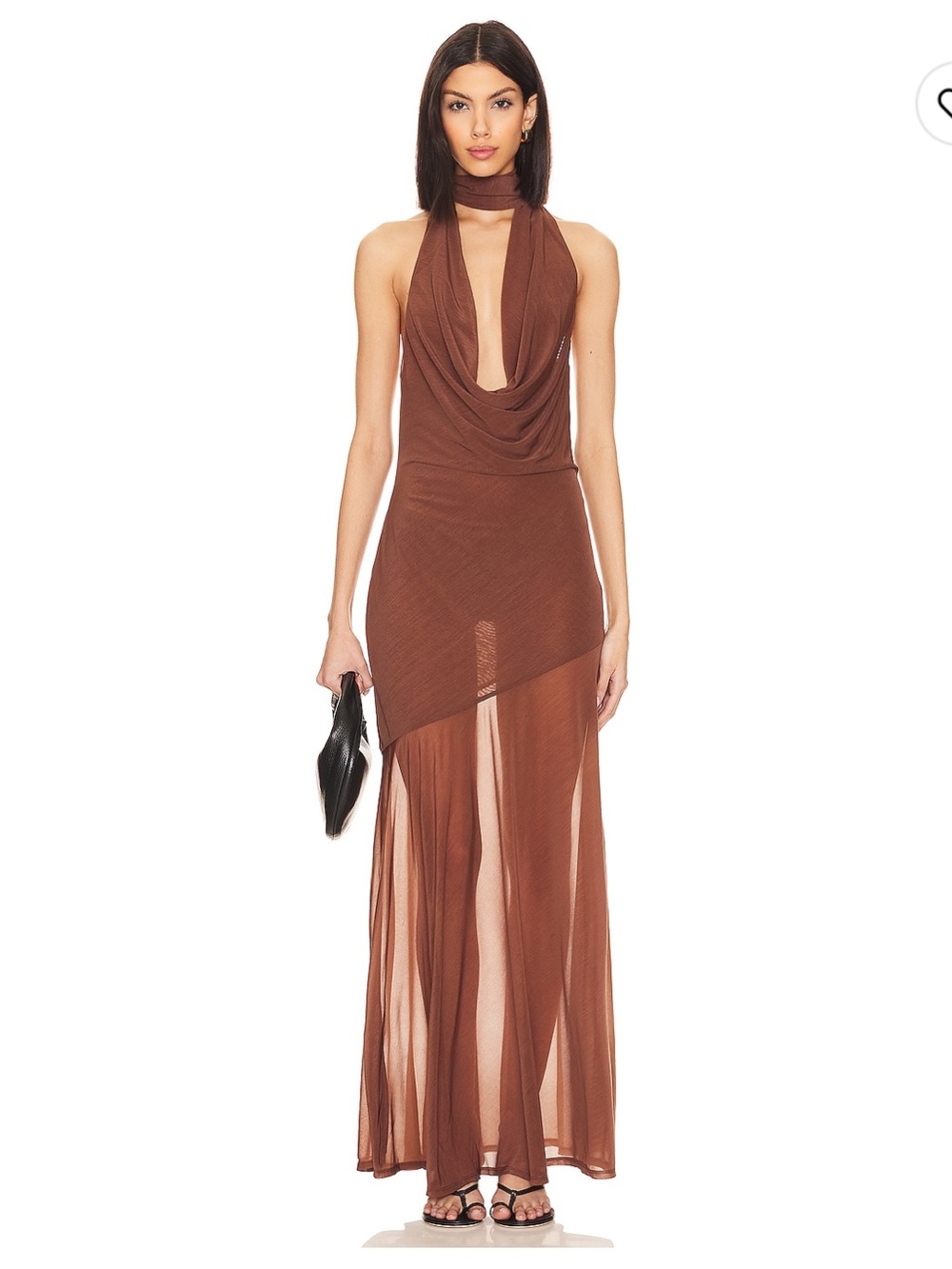 NEW LPA Estelle Maxi Dress in Chocolate Brown